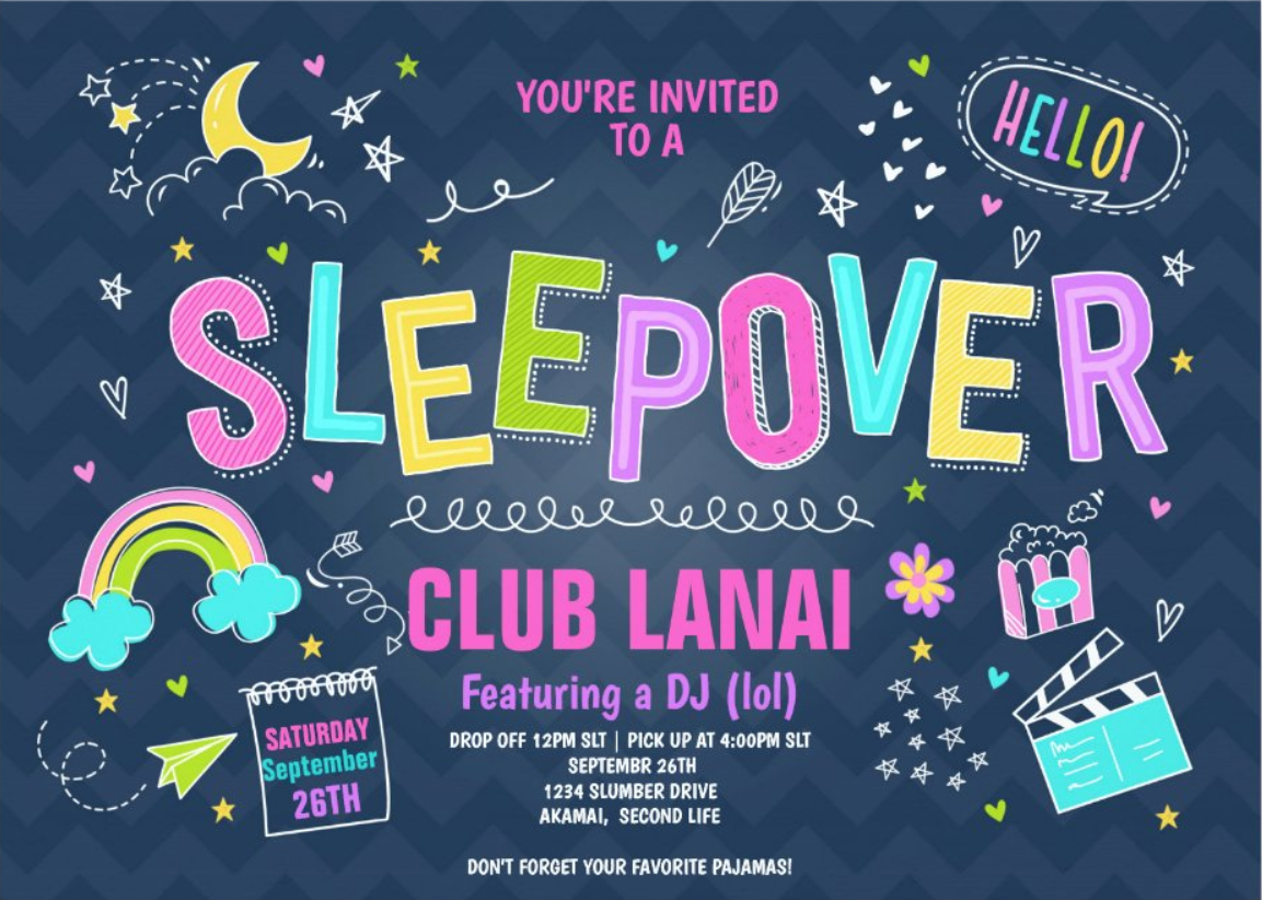 YOU ARE INVITED TO A PAJAMA PARTY SPONSORED BY THE SL ENQUIRER CLUB