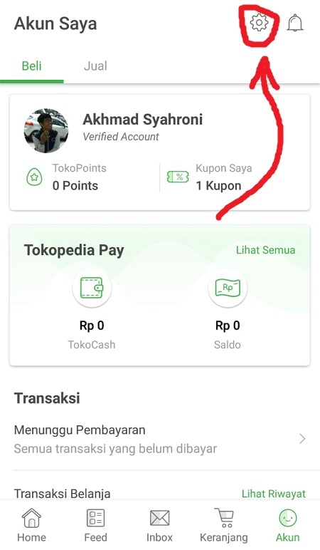 Masuk Menu Pengaturan (Tokopedia) Masuk Menu Pengaturan (Tokopedia)