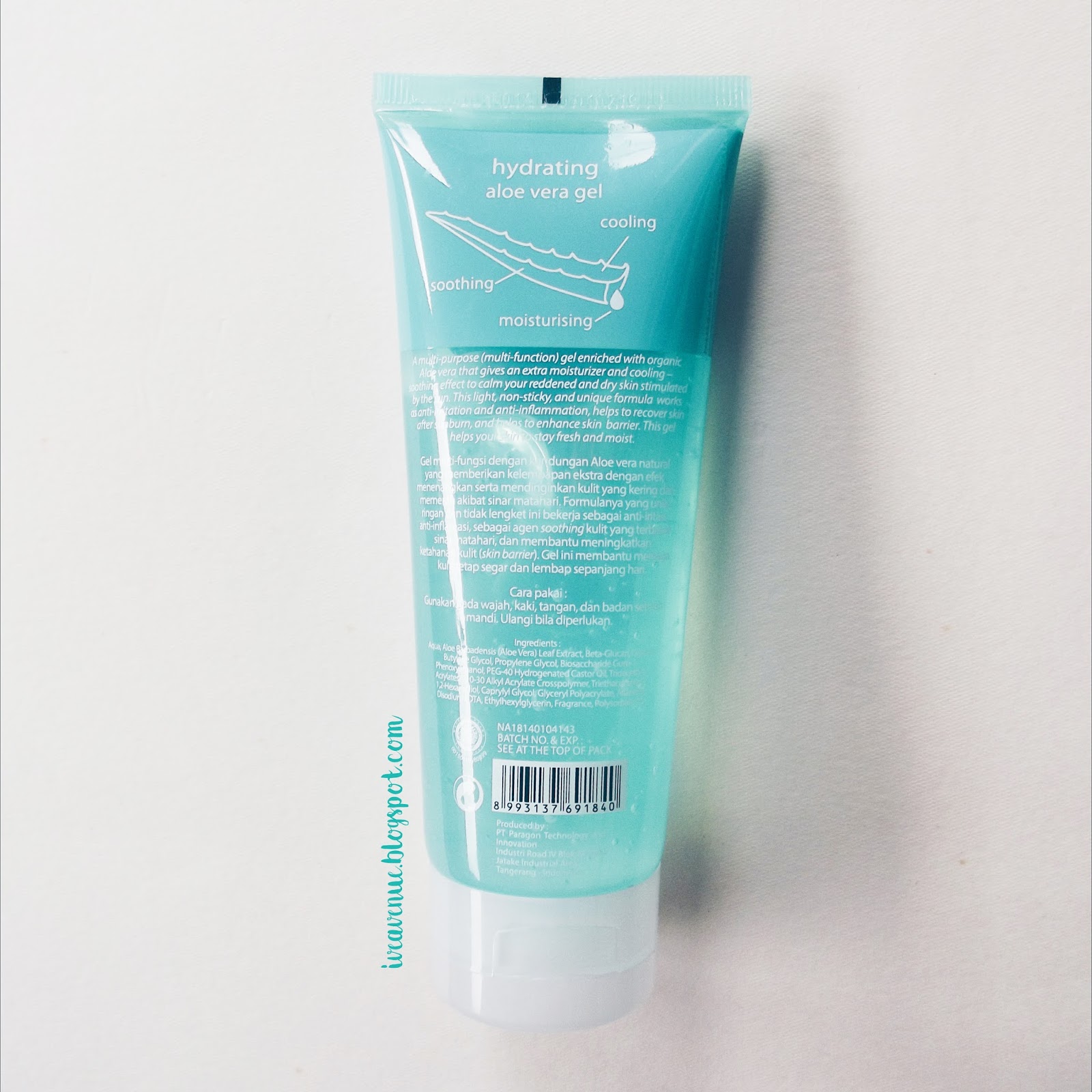Review Wardah Hydrating Aloe Vera Gel Ive Avenue “Gel multi fungsi dengan kandungan Aloe Vera natural yang memberikan kelembapan ekstra dengan efek menenangkan serta mendinginkan kulit yang kering dan