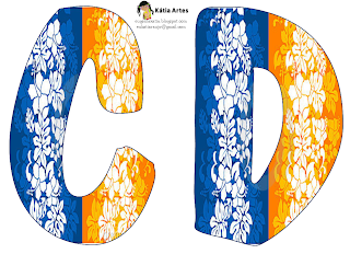 Alfabeto con claveles para Fiesta Hawaiana. - Oh my Alfabetos!