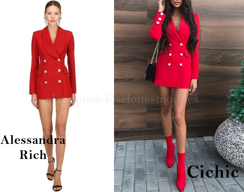 Clon vestido blazer rojo Alexandra Rich, por Cichic