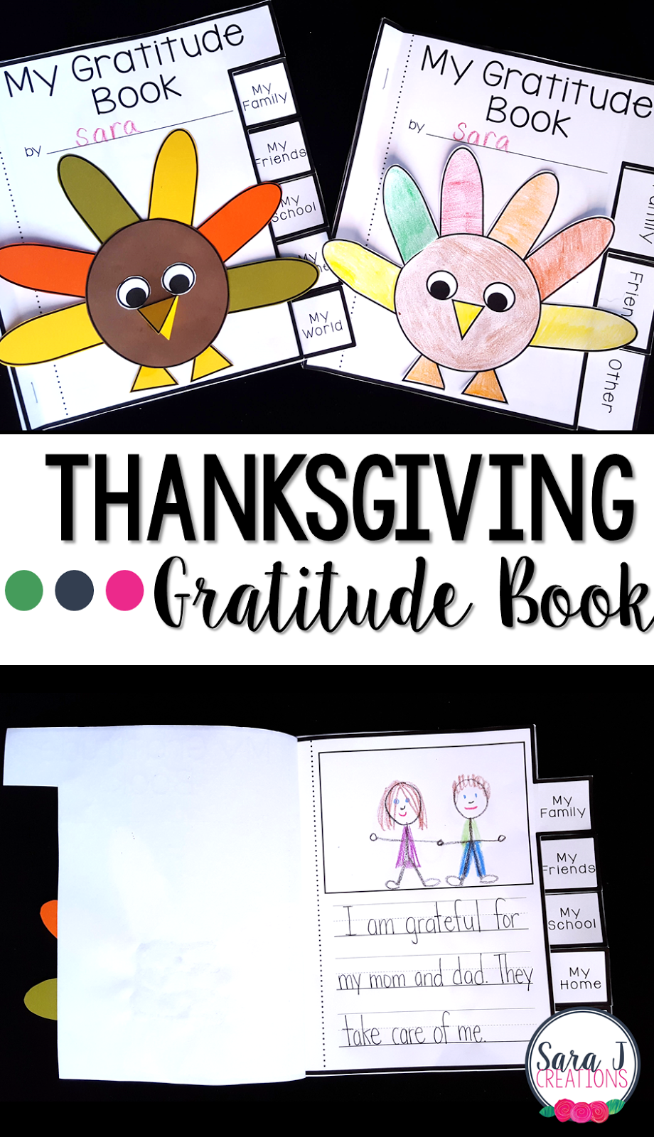 A Thanksgiving Gratitude book for kids to make!  Perfect activity to reflect on what you are thankful for this year.