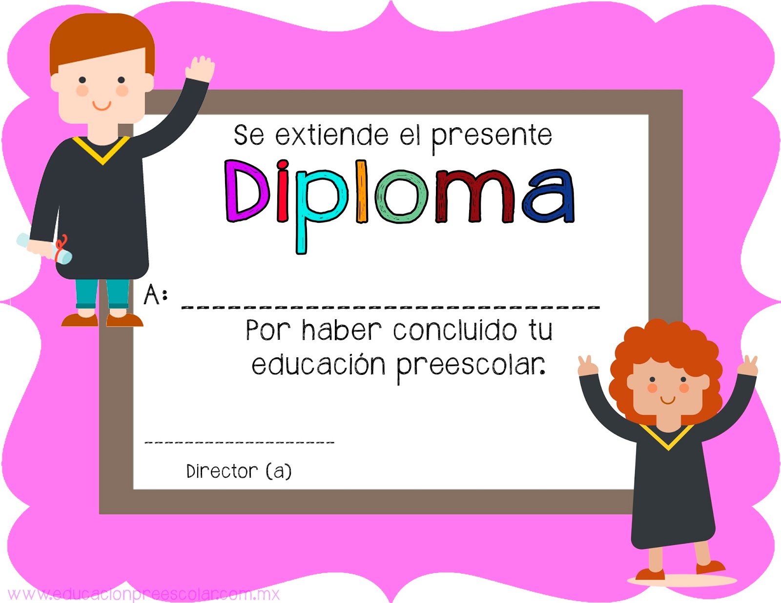 diplomas para niños