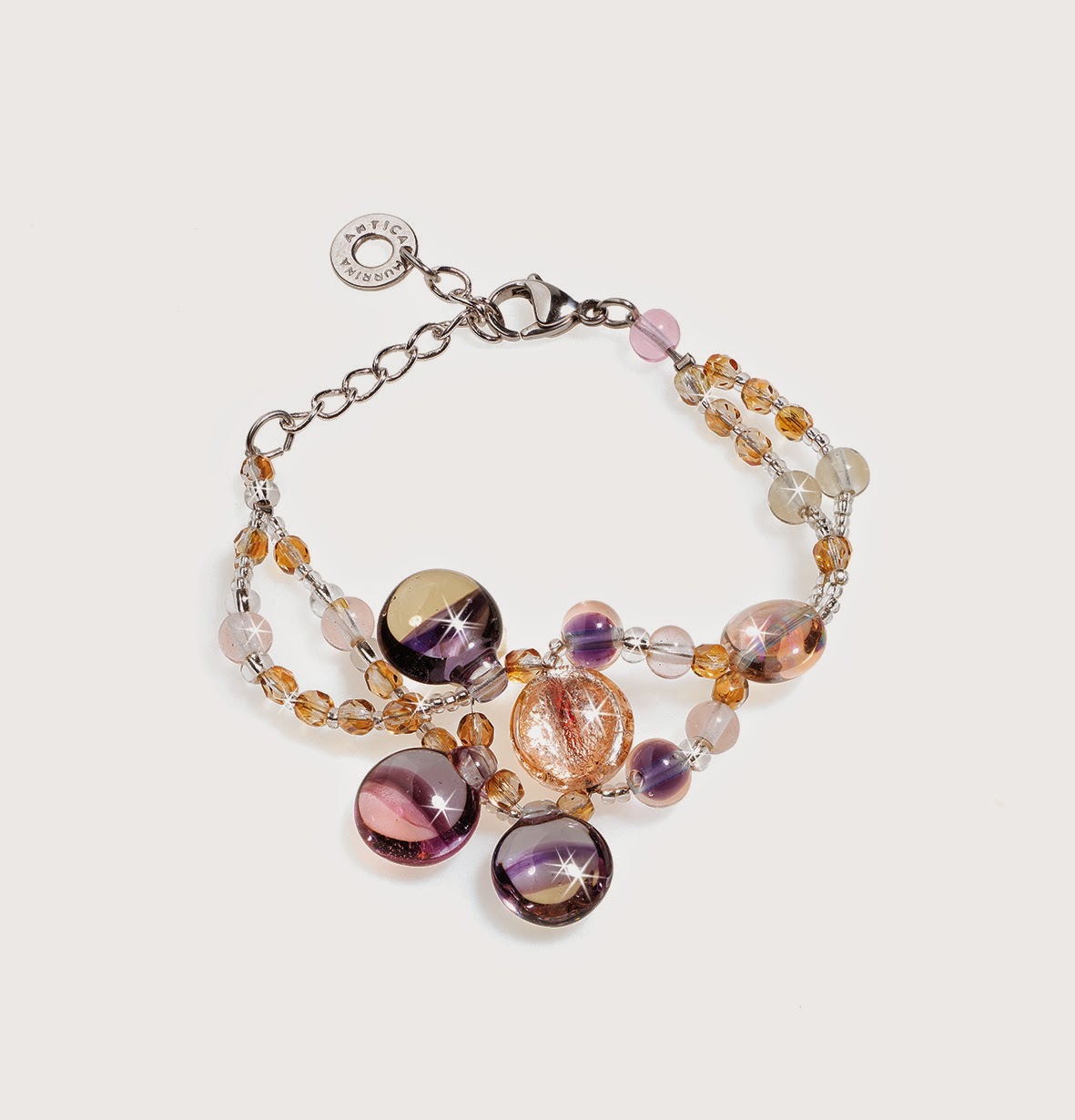 Antica Murrina Bracelet femme vénitienne en verre de Murano fabriqué en Italie (VN 299 GR), Verre