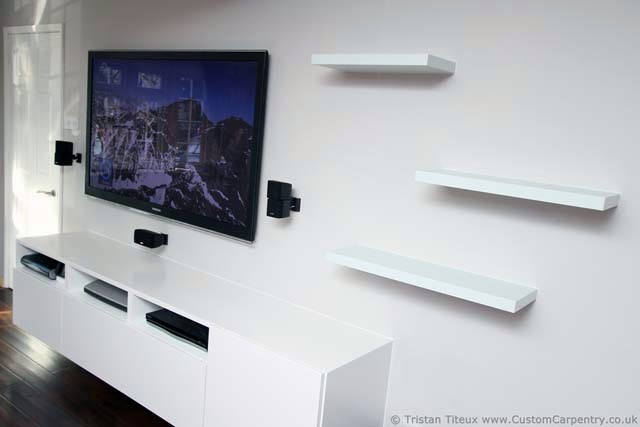 modern Floating Corner TV Shelf Plans