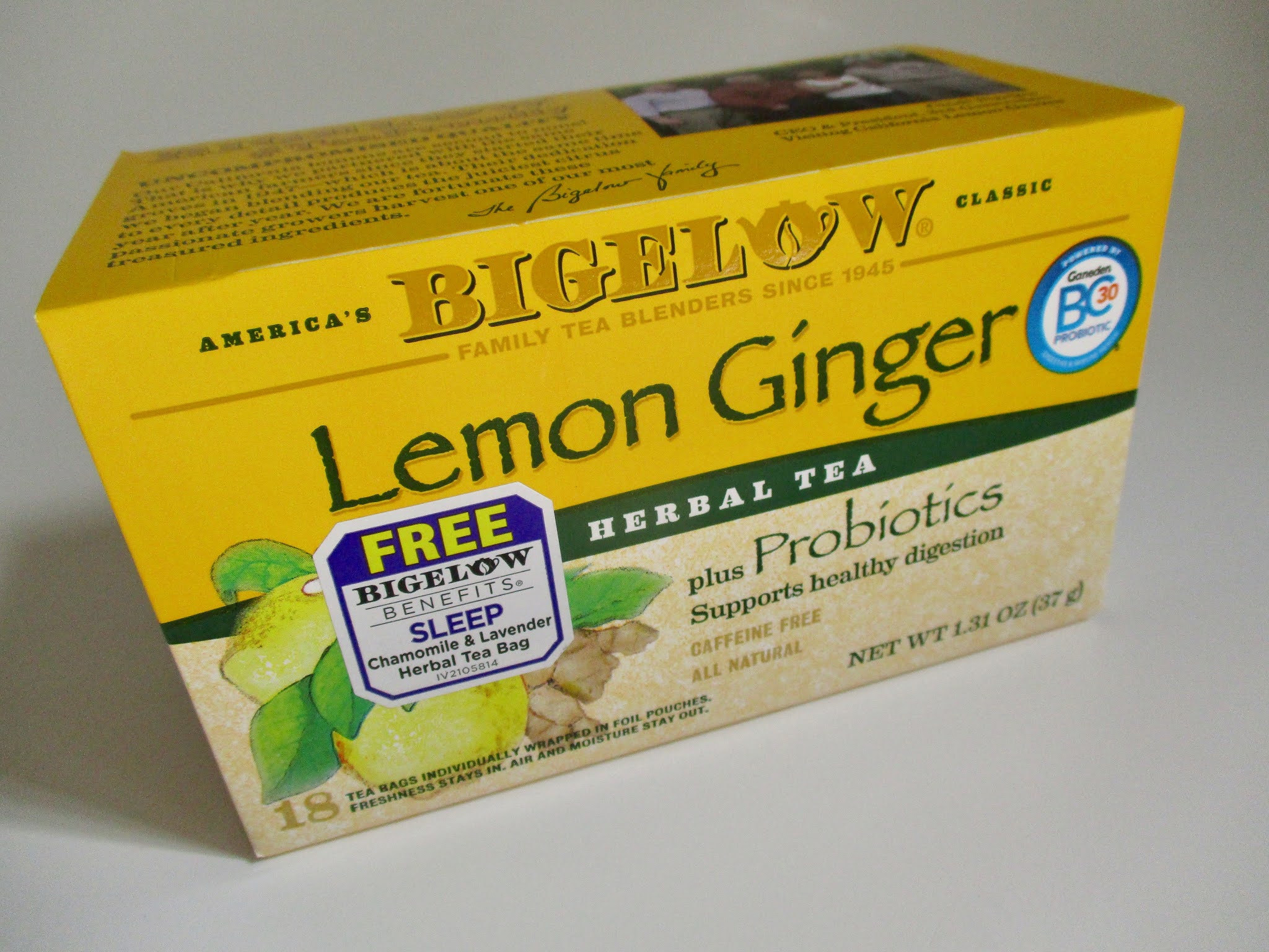 Tea With Friends Bigelow's Lemon Ginger Tea with Probiotics