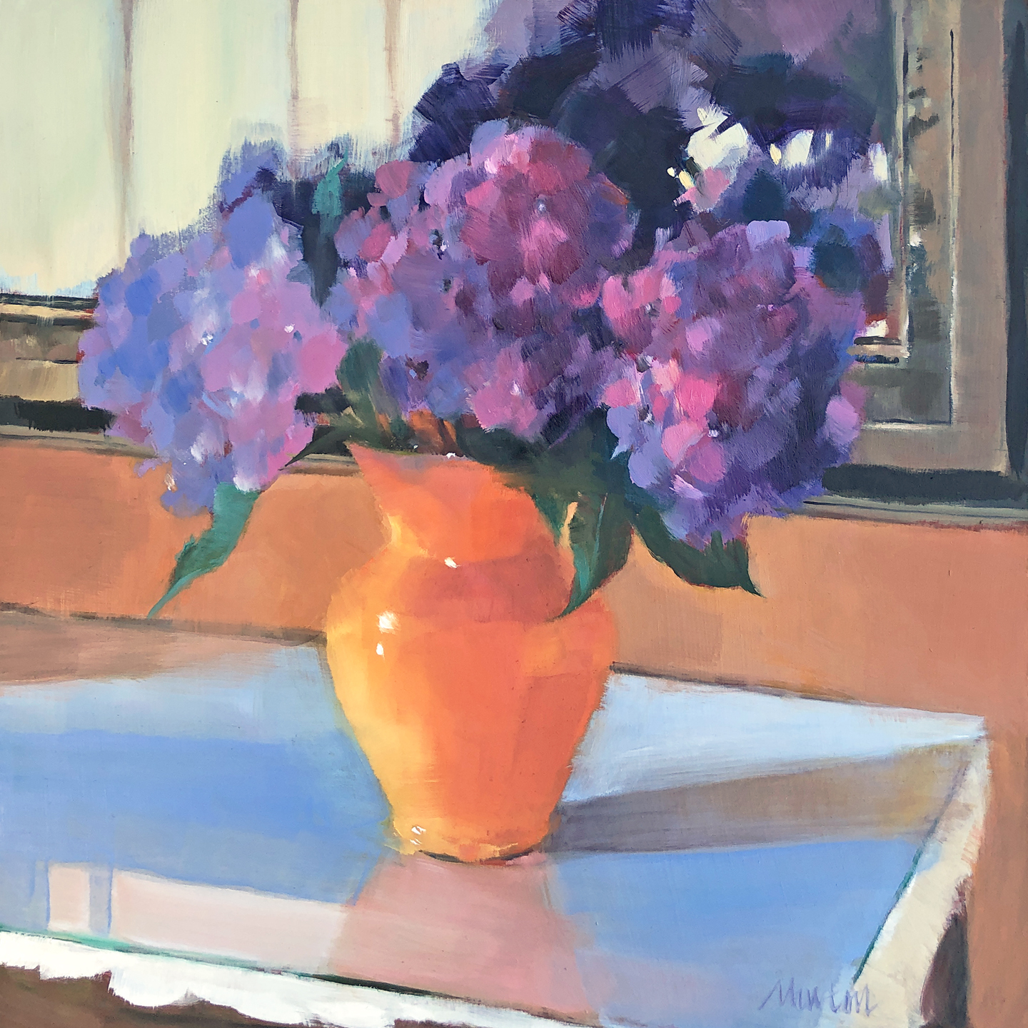 Barbara Newton Art Journal Orange Vase and Mini Pastel