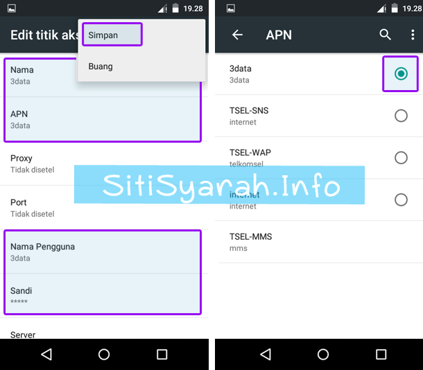 Setelan APN Android Lollipop