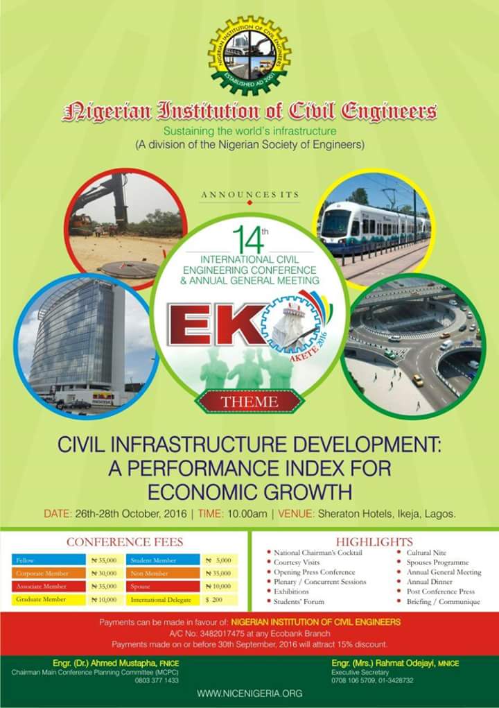 Nigerian Institution of Civil Engineers National Conference Call for Paper