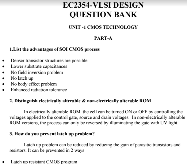 Vlsi Design Technology Units Viva Short Questions And Answers Pdf Matterhere