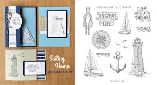 Stampin' Up! Sailing Home Card Kit ~ masculine cards ~ 2019-2020 Annual Catalog ~ Stamp of the Month Club Card Kit ~ www.juliedavison.com