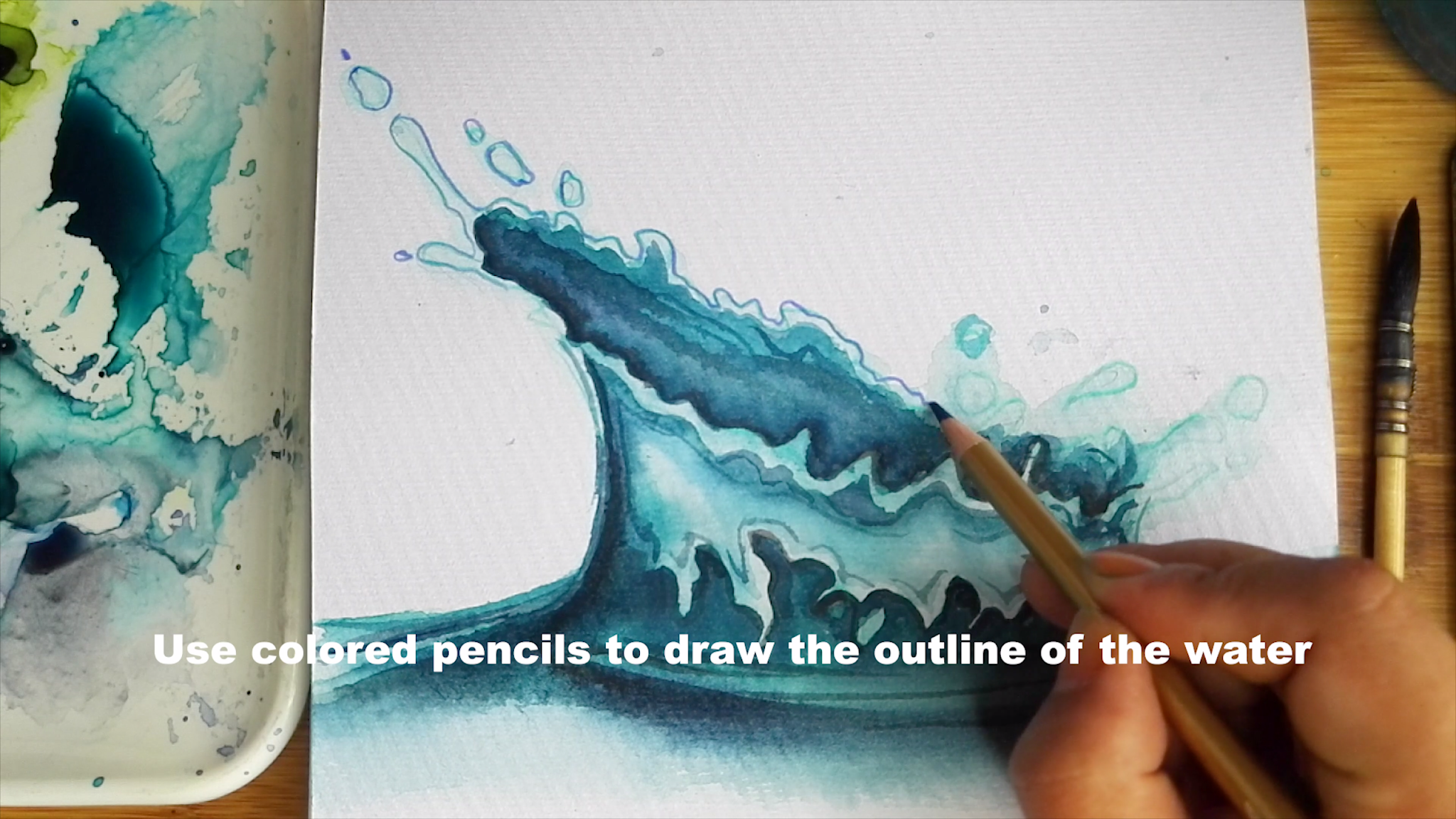 2 ways How to draw Watercolor water step by step tutorial easy for