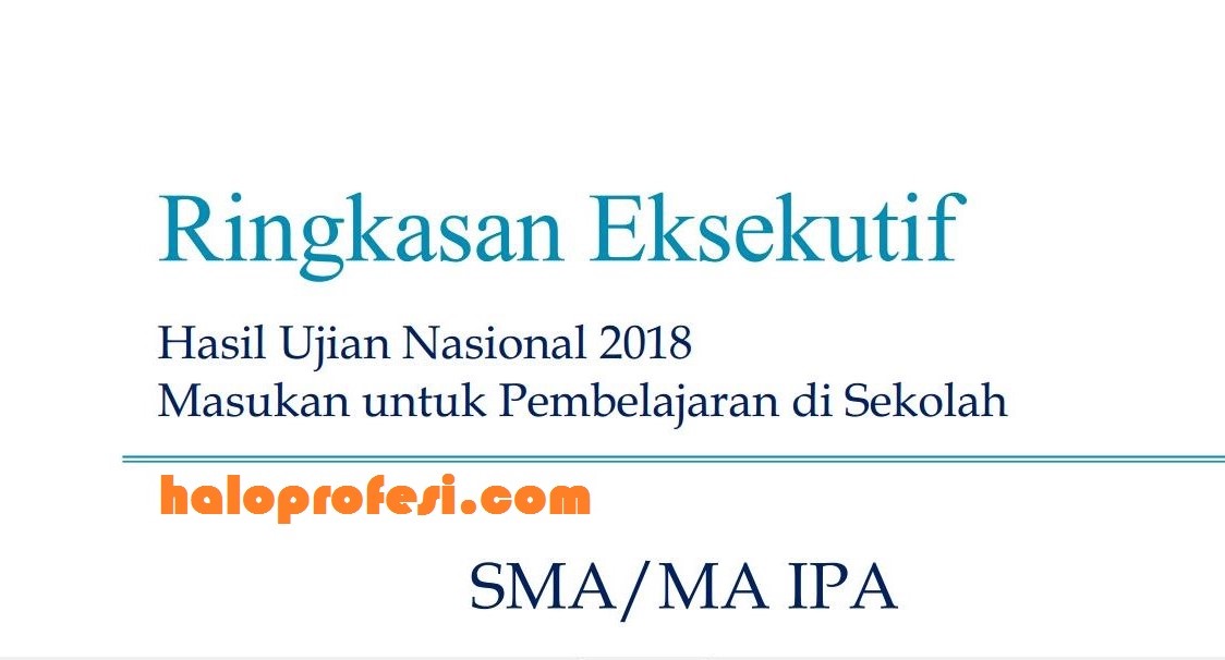 Ringkasan Eksekutif Hasil Un Sma Ma Jurusan Ipa Masukan Untuk Pembelajaran Di Sekolah Haloprofesi