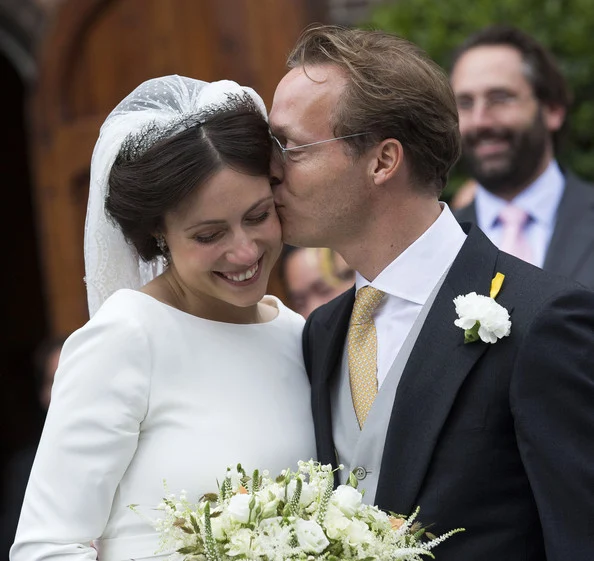 Prince Jaime de Bourbon Parme and Viktoria Cservenyak leave the Church Of Our Lady At Ascension after their wedding on October 5, 2013 in Apeldoorn, Netherlands.