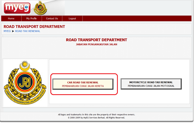 Cara Renew Roadtax Online