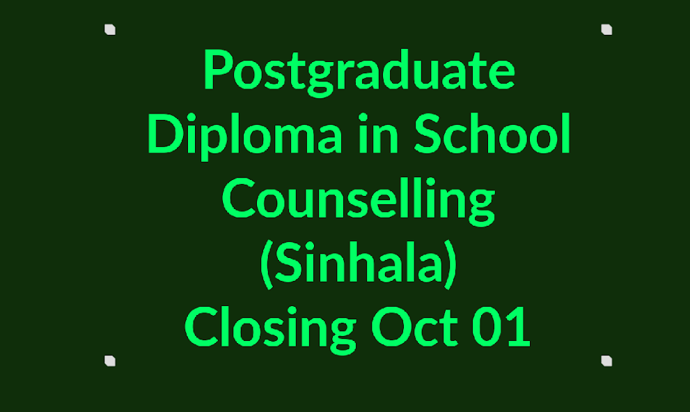 Postgraduate Diploma in School Counselling (Sinhala Med)