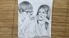 How to draw a romantic couple // Valentines Day Drawing // Easy pencil sketch