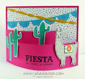 VIDEO Tutorial: How to Make a Bendy Card with Stampin' Up! Birthday Fiesta bundle www.juliedavison.com