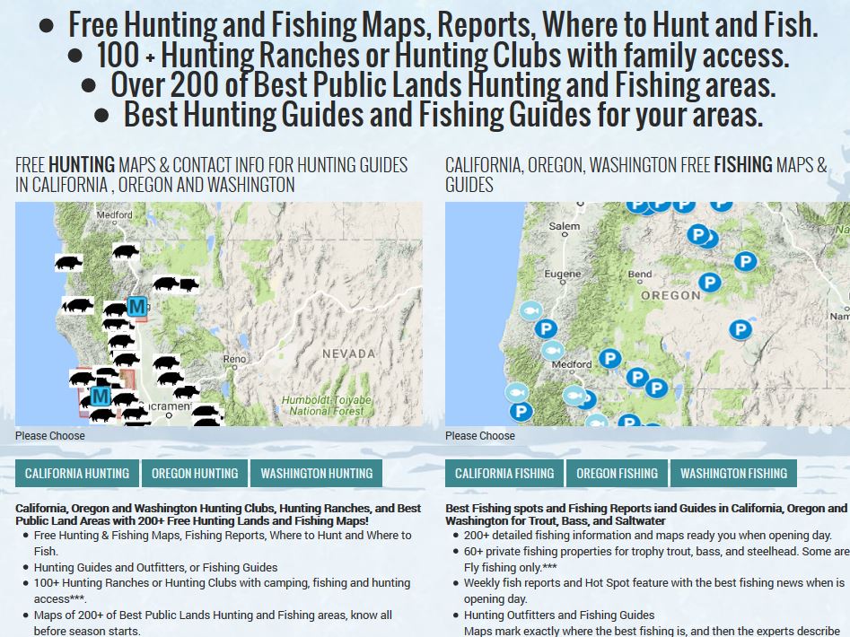 2022 Pig Hunting in California with Boar Hunting maps, Public Lands