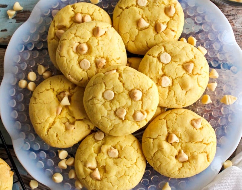 Lemon White Chocolate Cake Mix Cookies The Two Bite Club