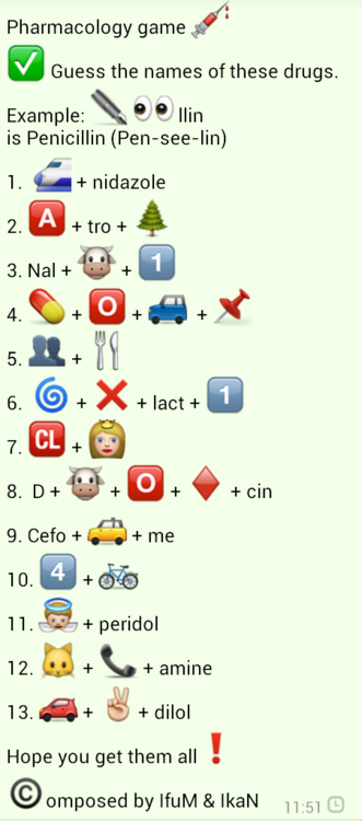 Medicowesome: Emoticon game on Pharmacology