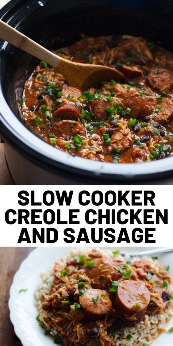 Slow Cooker Creole Chicken and Sausage the chunky chef