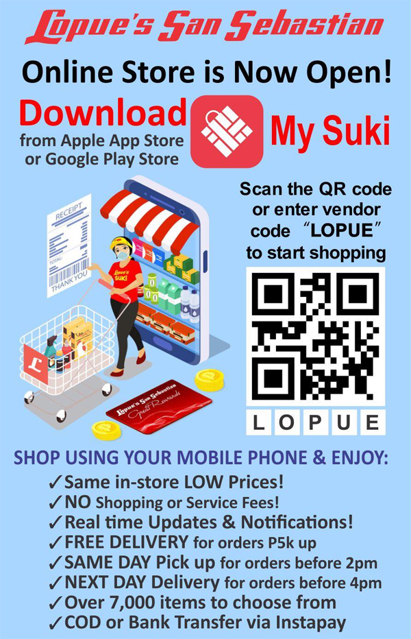 Android, bacolod city, covid-19, family, Google Play, grocery delivery, grocery shopping, grocery store, home, iOs, Lopue’s grocery, Lopue’s San Sebastian Online Ordering App, Lopues app, necessities, needs, Negros Occidental, online grocery delivery, online grocery delivery app, online grocery delivery Bacolod, order grocery online, pay online, Philippines, products, safety, safety protocols, stay at home, supermarket, My Suki, QR code