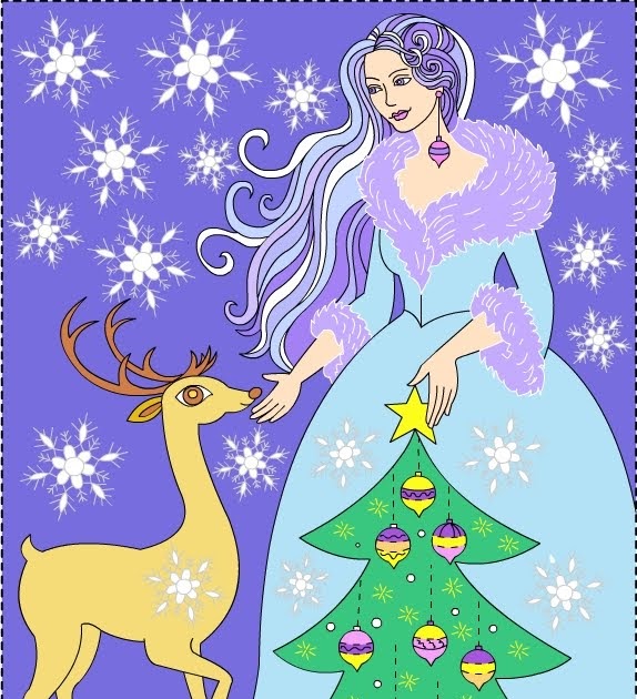 Nicole's Free Coloring Pages WINTER PRINCESS * COLORING PAGE
