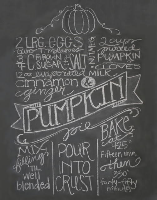 Pumpkin Pie Chalk Art Printable at /