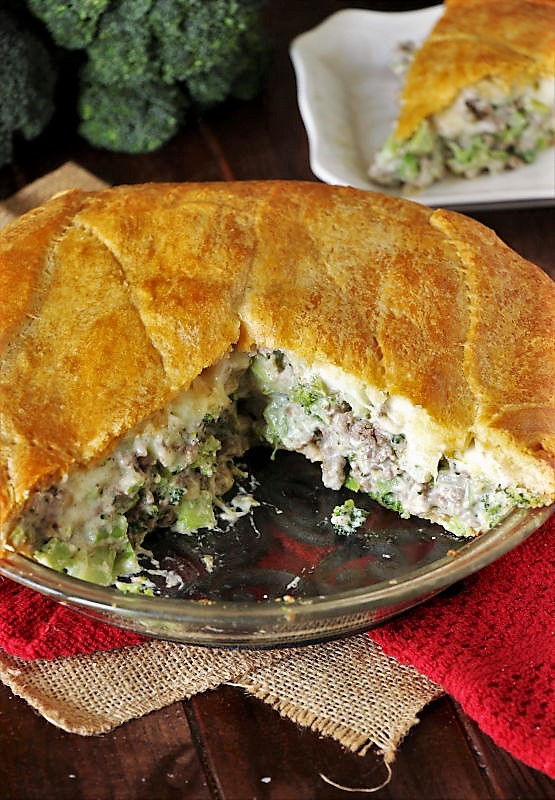 Ground Beef Broccoli Pie with Crescent Roll Crust The Kitchen is My