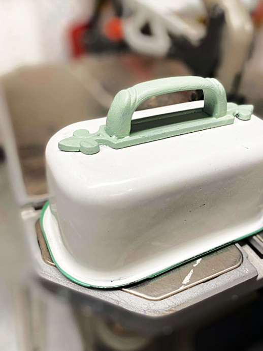 Green Enamelware DIY Butter Dish