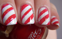 christmas candy cane nail pretty glitter nails designs polish easy manicure days come holiday unas candycane peppermint navidad xmas simple