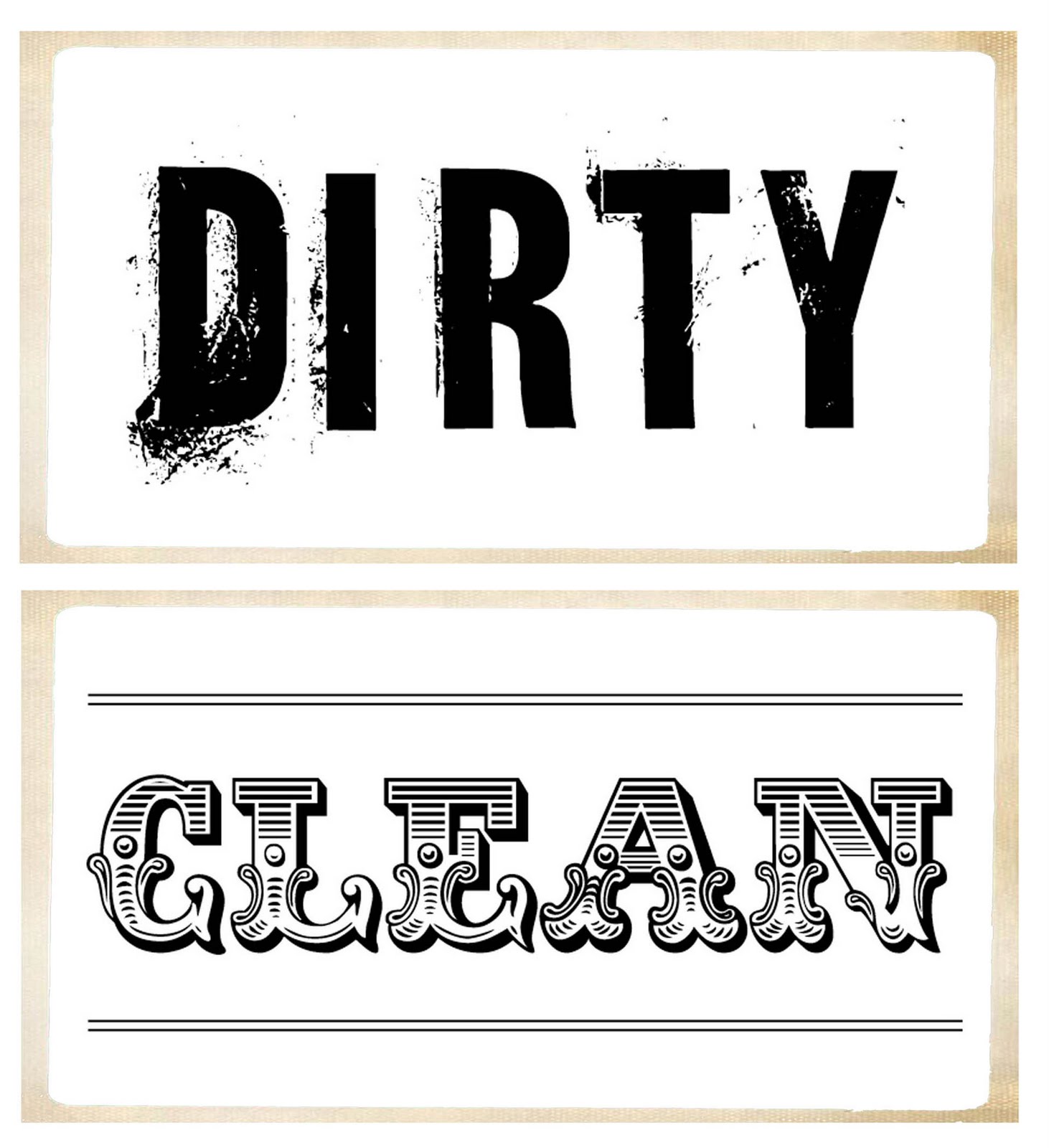 Dishwasher Clean Dirty Sign Printable