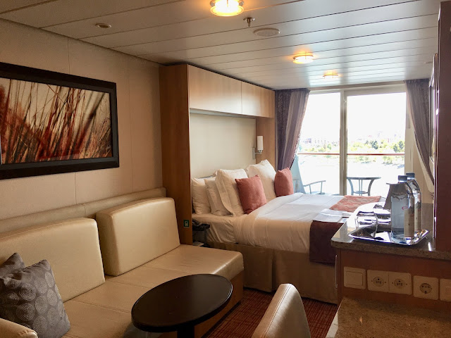 A Celebrity Cruises concierge class balcony room