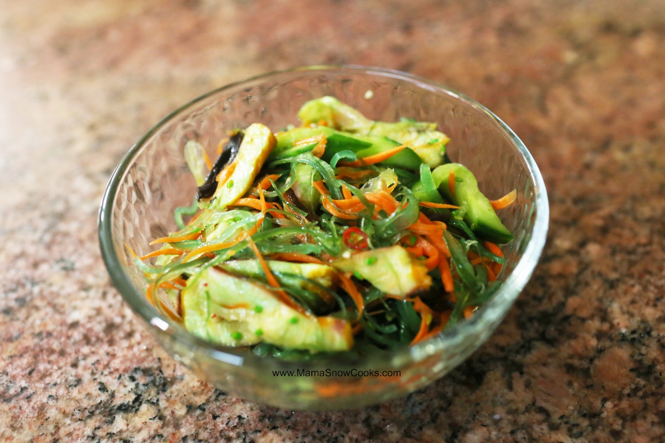 Japanese seaweed and squid salad