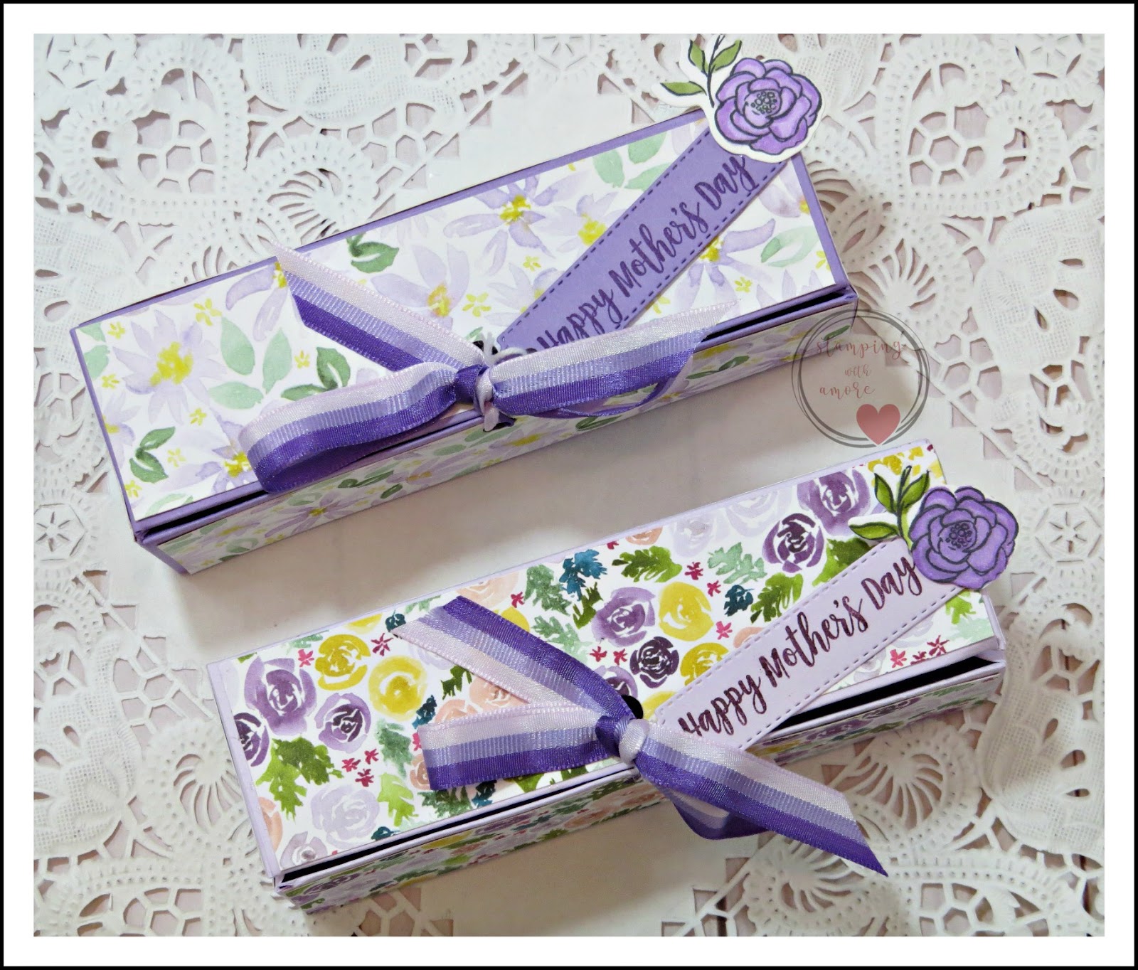 Stampingwithamore HOW TO MAKE A TRIANGLE TREAT BOX FOR MOTHER'S DAY