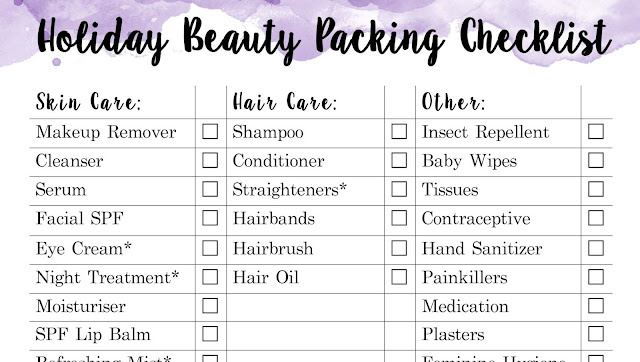 Holiday Beauty Packing & Printable Checklist