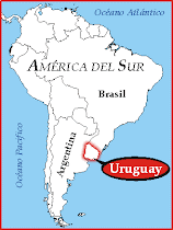 Ubicación de Uruguay en América del Sur