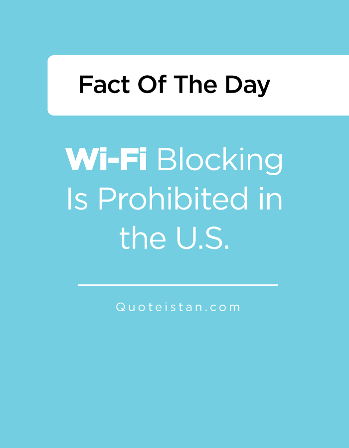 WiFi Blocking Is Prohibited in the U.S.