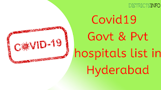 Covid19  Govt & Pvt hospitals list in Hyderabad