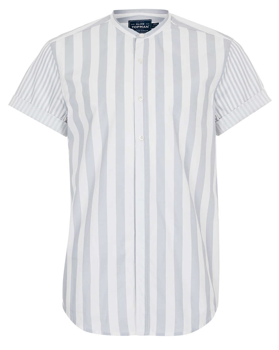 The Modern Man Blog: Stuff I Like: Topman Grey Stripe Stand Collar Shirt