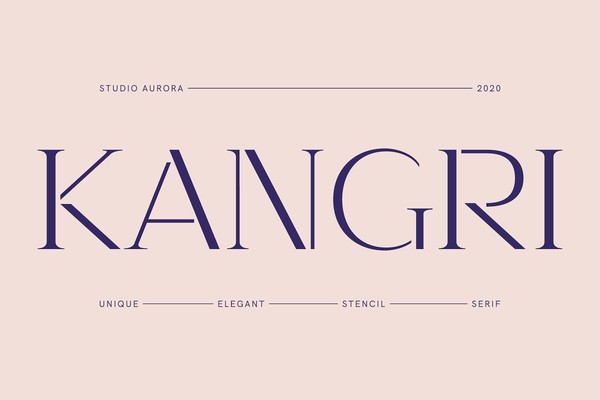 Kangri Unique Elegant Stencil Serif Font