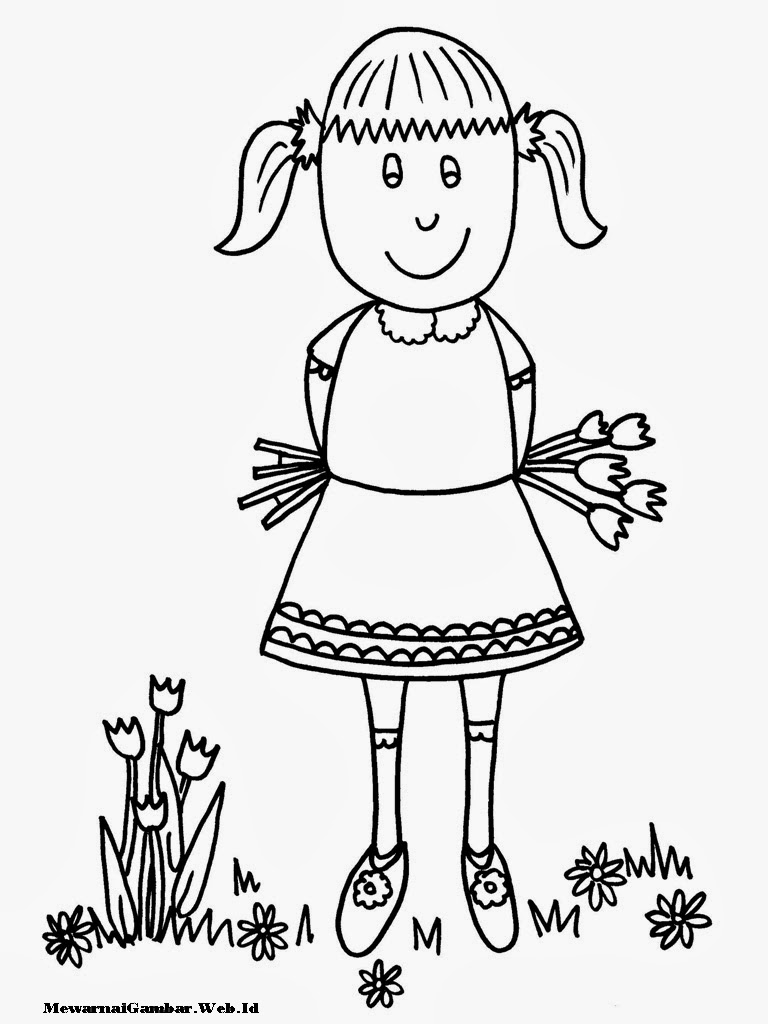 Mewarnai Gambar Anak Perempuan Mewarnai Gambar
