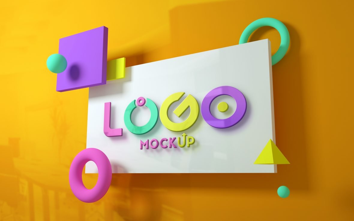 Logo Mockup – Abstract Colorful Style Free Download Logo Mockup – Abstract Colorful Style