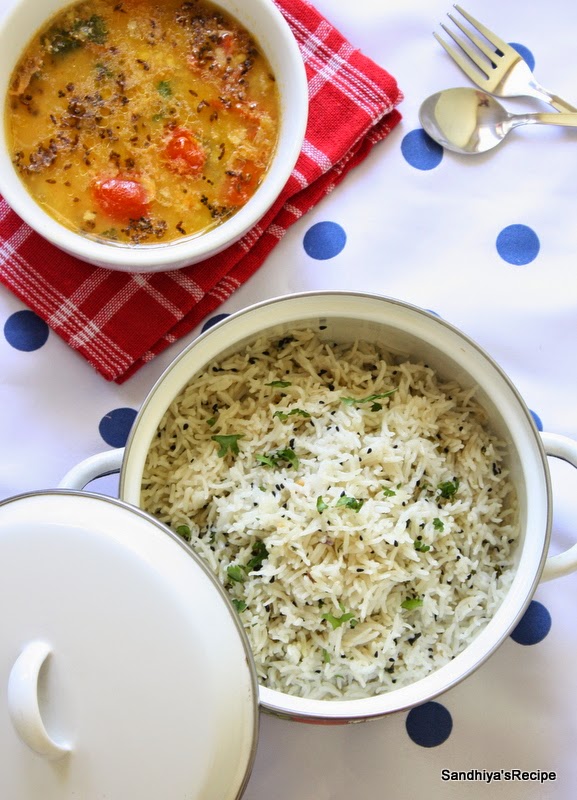 Sandhiya's Cookbook Jeera Rice/Jeera Pulao Pressure cooker method