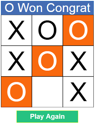 js tic tac toe O win