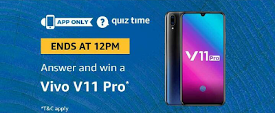 Amazon Quiz Time – Answer and Win Vivo V11 Pro