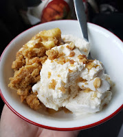 Perfect Envy™ Apples & Carmelized Onion Appetizer Vanilla ice cream topped with Apple Crips made with Envy Apples