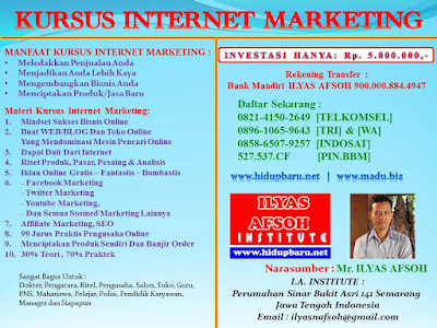 Pusat Pelatihan Internet Marketing Semarang 0896-1065-9643 [TRI]