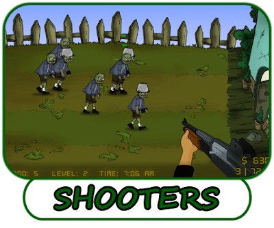 A banner for a collection of free online shooting games for computers, smartphones, and tablets
